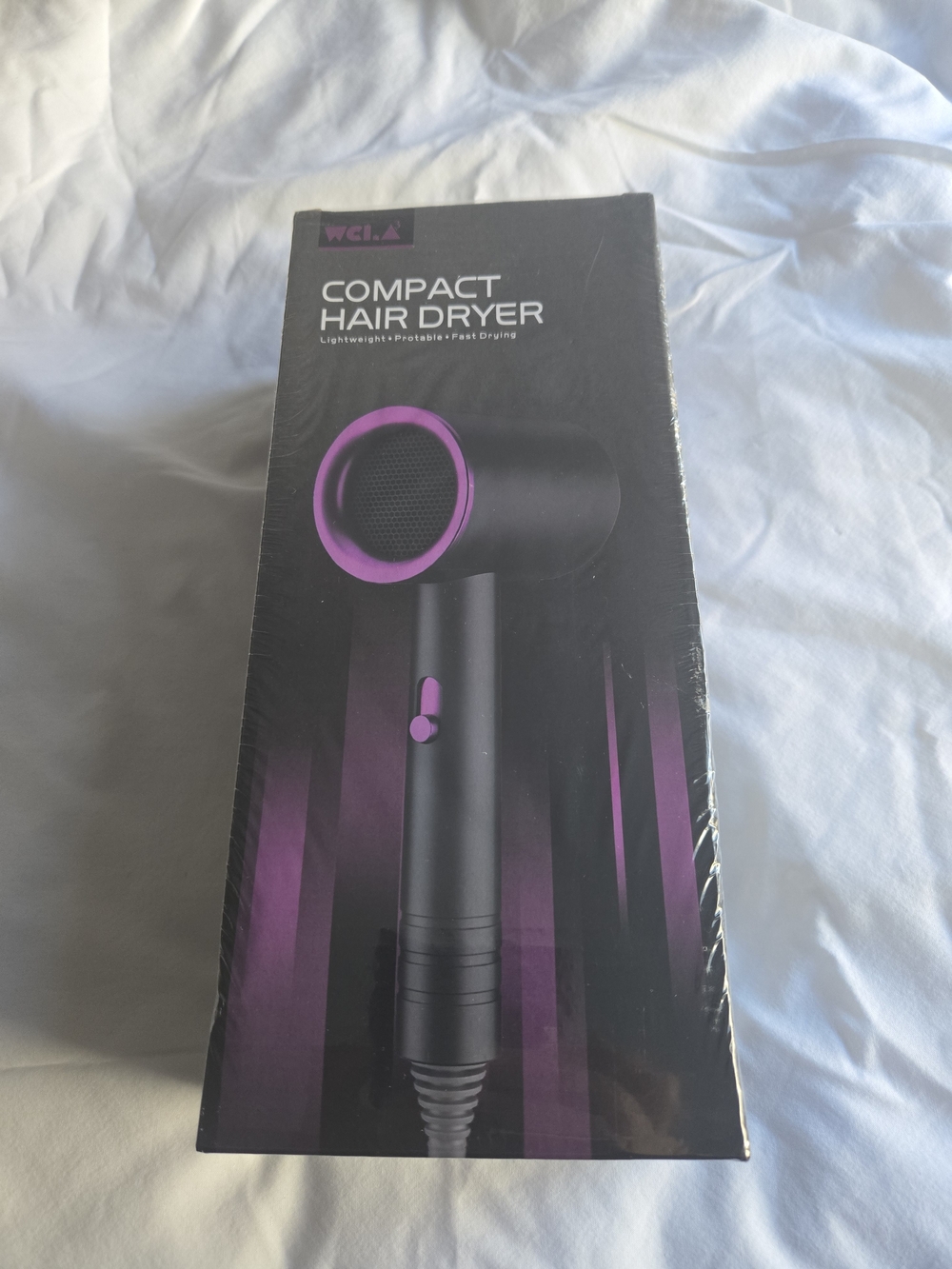 Compact Hair Dryer - Black with Purple Accents